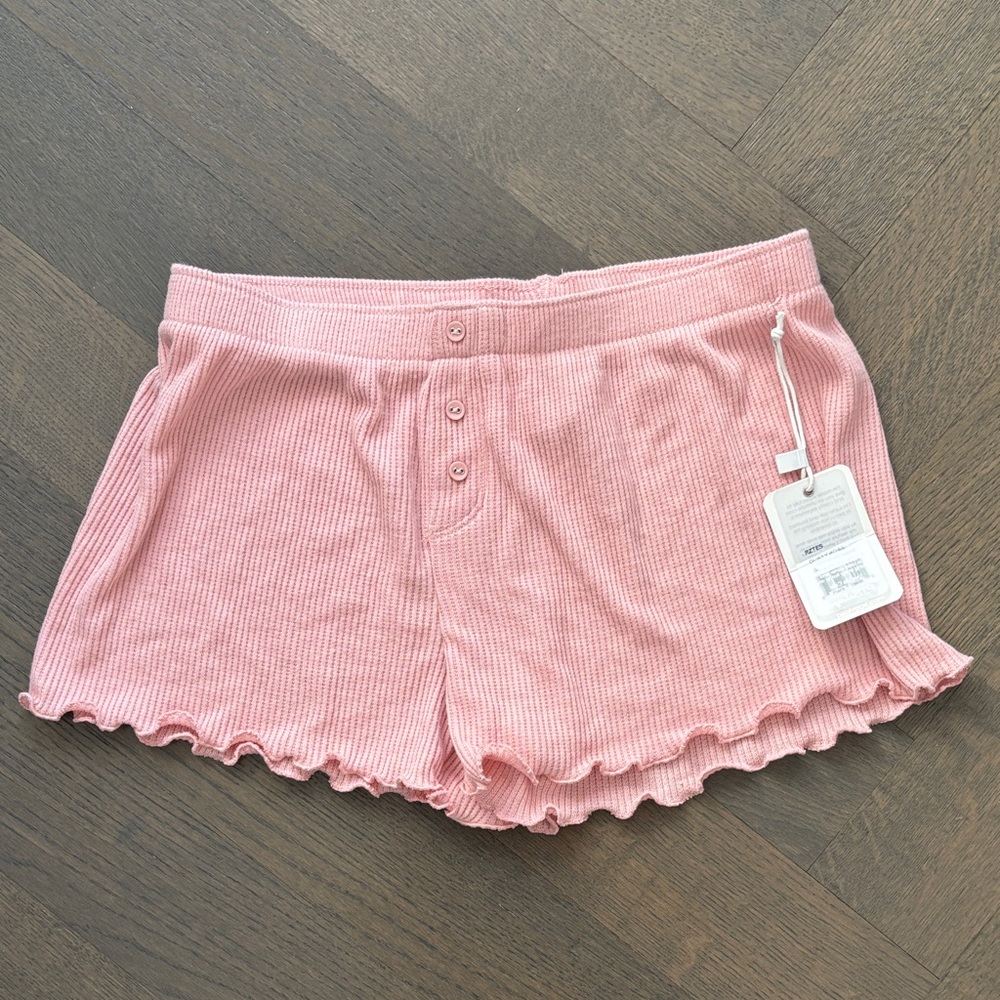 PJ Salvage Dusty Rose Ribbed Shorts